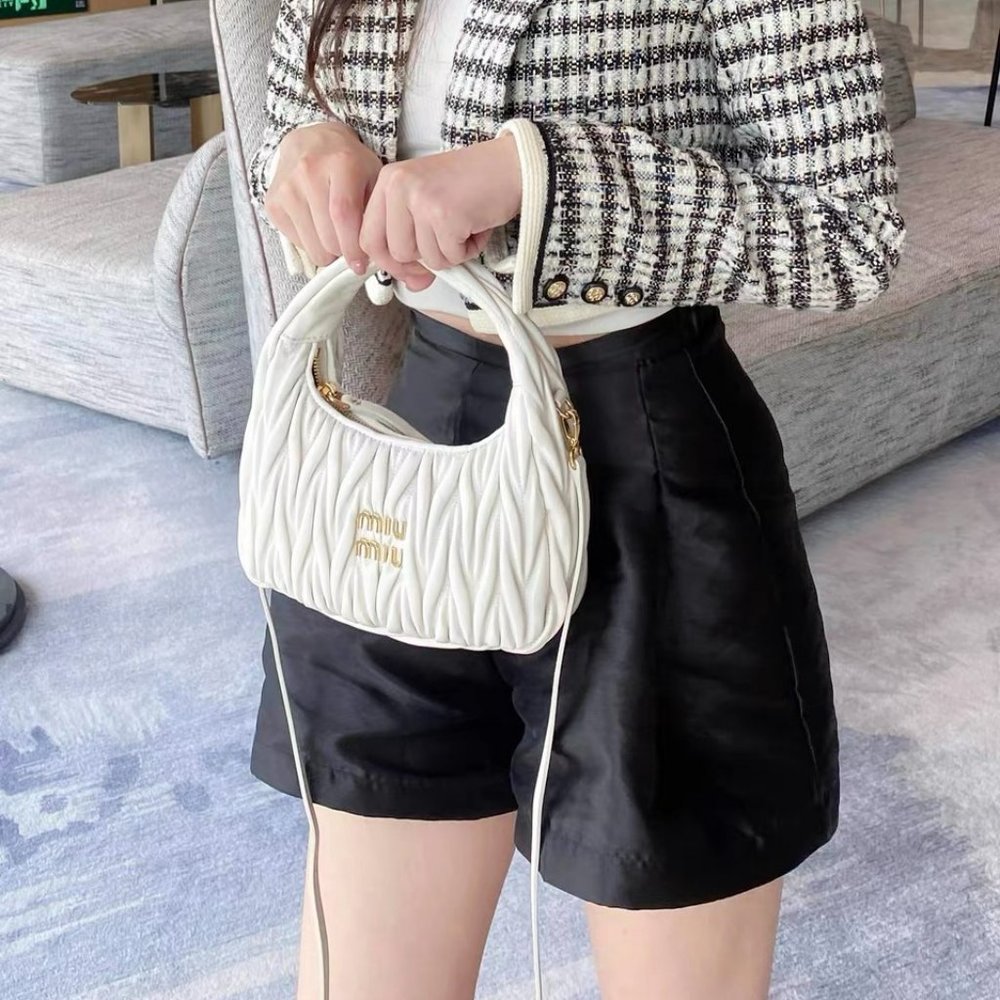 small miumiu cream white tote/crossbody bag